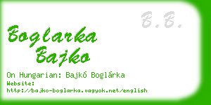 boglarka bajko business card
