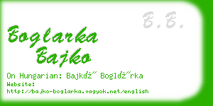 boglarka bajko business card